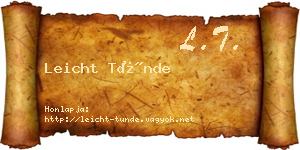 Leicht Tünde névjegykártya